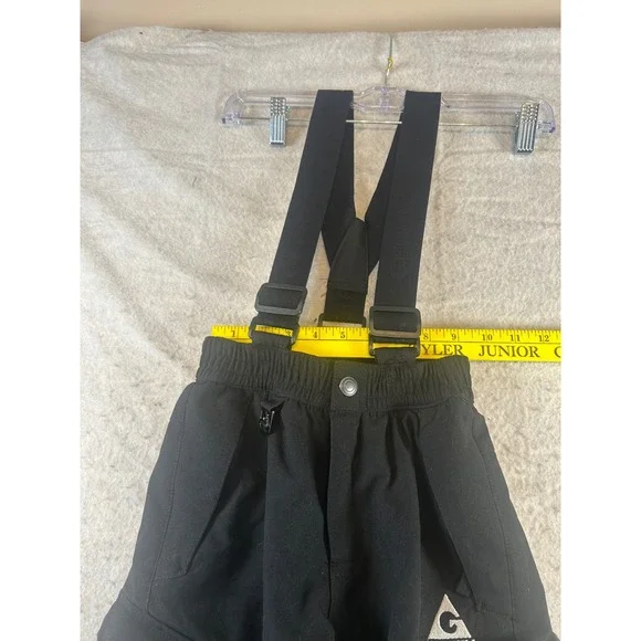 Gerry Black Ski Snow Bib Overalls Pants‎ with Suspenders Kids XS 5 6 Waterproof - Picture 5 of 9